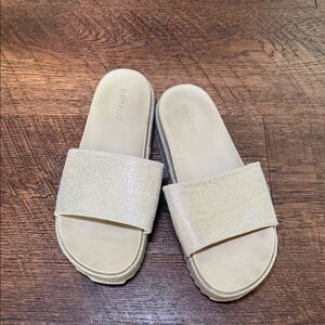 Gold Shimmer Platform Sandals Size 8.5